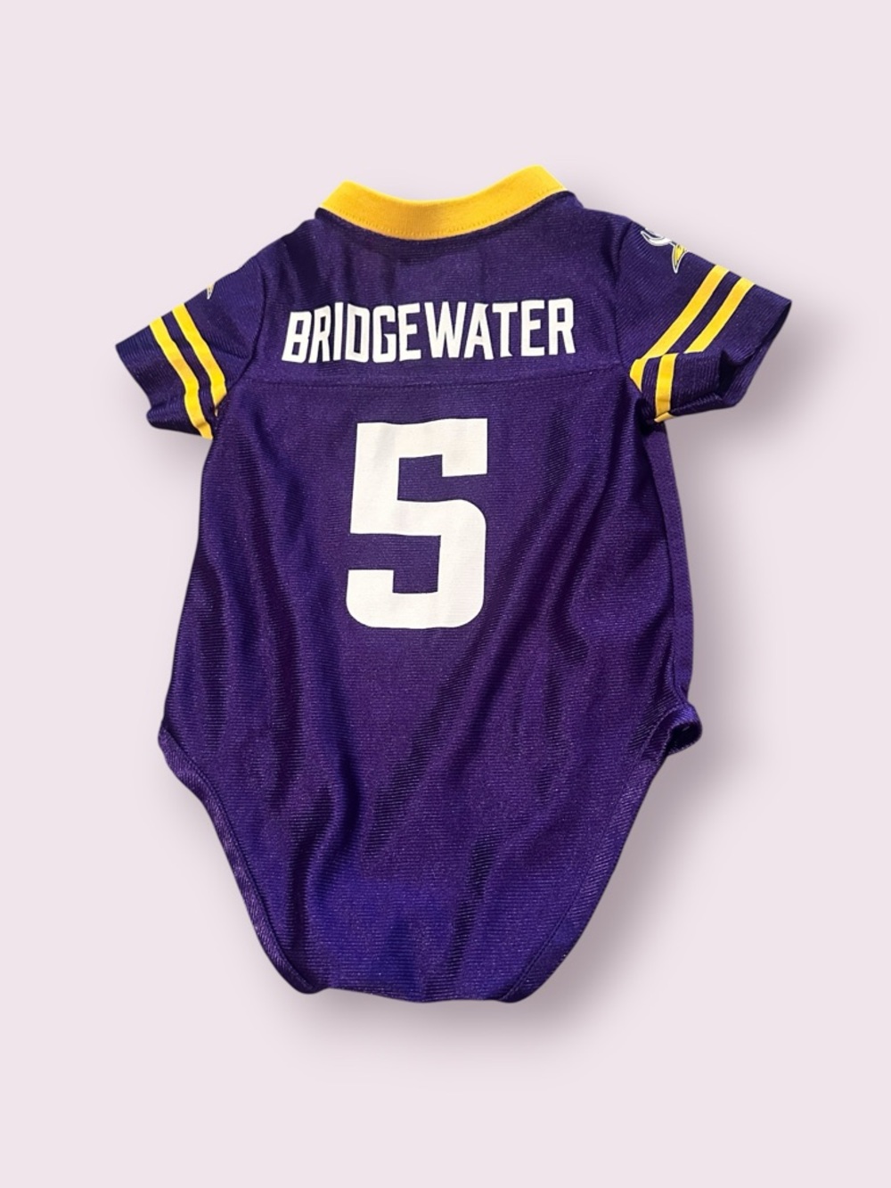 Minnesota Vikings Baby Bodysuit Jersey - Purple & Yellow Teddy Bridgewater 3/6 M - Picture 6 of 7